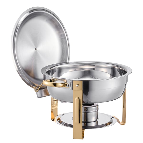 Chafing-astia buffet-setti, 5 qt 4 kpl, kulta, ruostumaton teräs