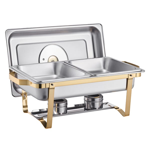 Chafing Dish Bufféset, 4 Qt 2-pack, Rostfritt Stål, Guld