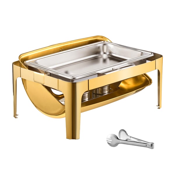 Chafing Dish Set, Rolltop Buffé 9QT Rostfritt Stål Guld