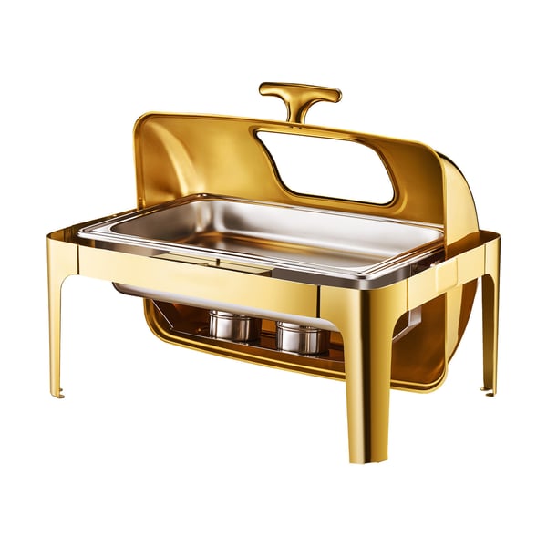 Chafing Dish Set, Rolltop Buffé 9QT Rostfritt Stål Guld