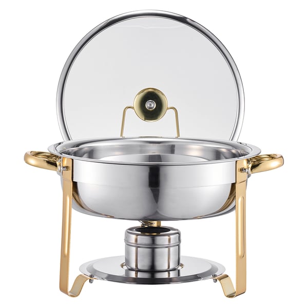 Chafing Dish Buffet Sæt, 5 Qt 4-pak Rustfrit Stål, Guld