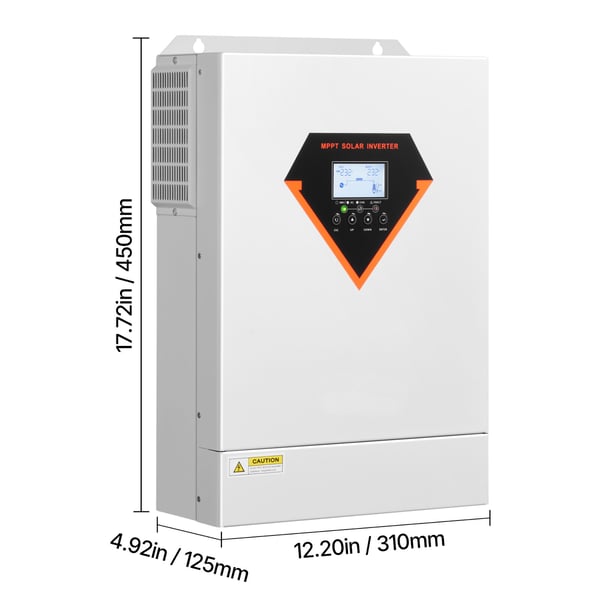 Hybrid solcelleinverter 6000W 450x310x125 mm, Off-grid strømforsyning