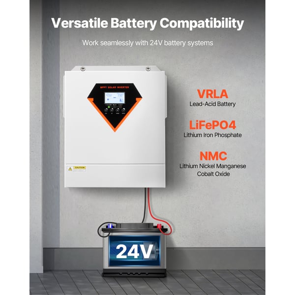 Hybrid aurinkoinvertteri 3500W, 365x308x105 mm, off-grid järjestelmä