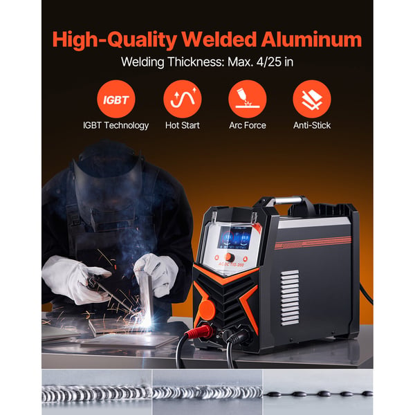 TIG-svets 430x210x360 mm, LED-display, aluminium-svetsmaskin