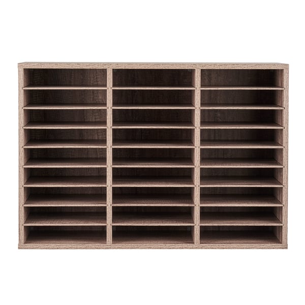 Kirjallisuuden järjestelijä, 31.5x29.7x55 cm, musta-harmaa, puinen säilytys