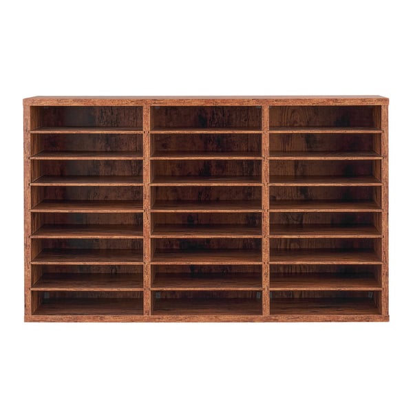 Litteraturorganisator, 24 rum, 80x29,7x49 cm, brun, opbevaring i spånplade