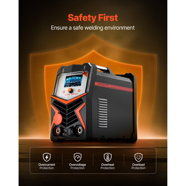 TIG-svets 430x210x360 mm, stor LED-display, aluminium svetsmaskin