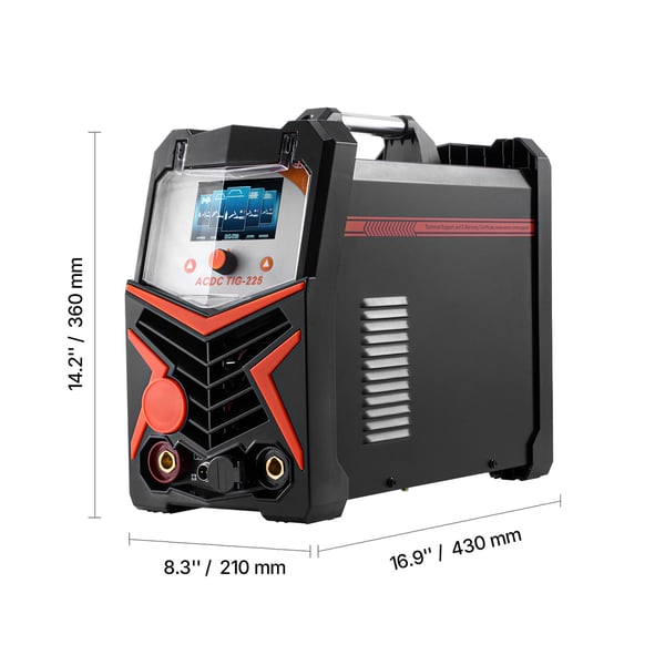 TIG-svets 430x210x360 mm, stor LED-display, aluminium svetsmaskin