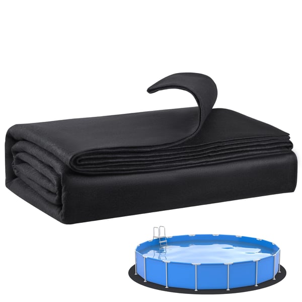 Poolforingsunderlag, 549 cm rund, sort, geotekstilmateriale