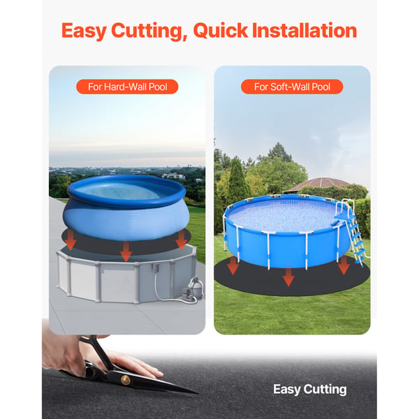 Poolforingsunderlag, 549 cm rund, sort, geotekstilmateriale