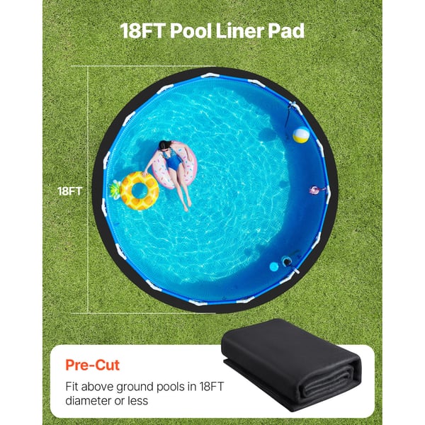 Poolforingsunderlag, 549 cm rund, sort, geotekstilmateriale