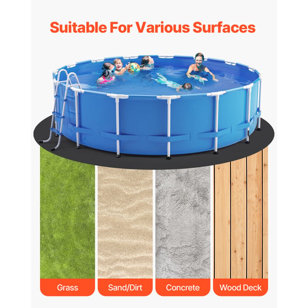 Poolforingsunderlag, 549 cm rund, sort, geotekstilmateriale