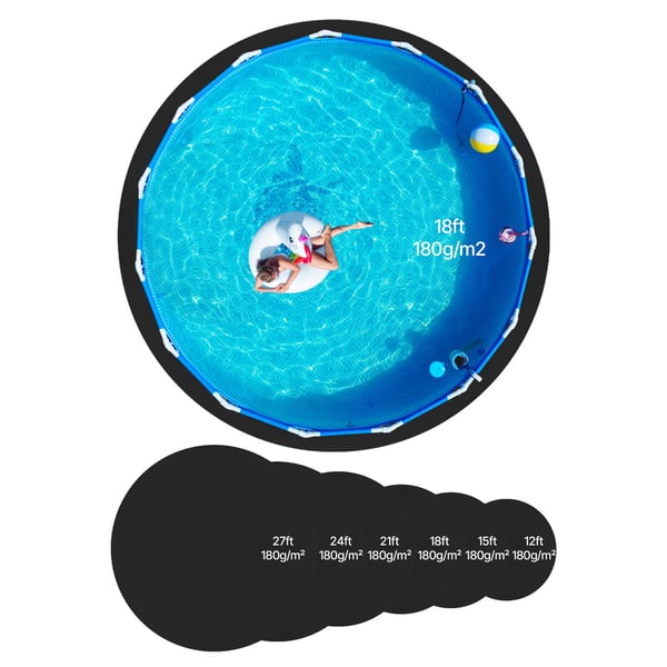 Poolforingsunderlag, 549 cm rund, sort, geotekstilmateriale