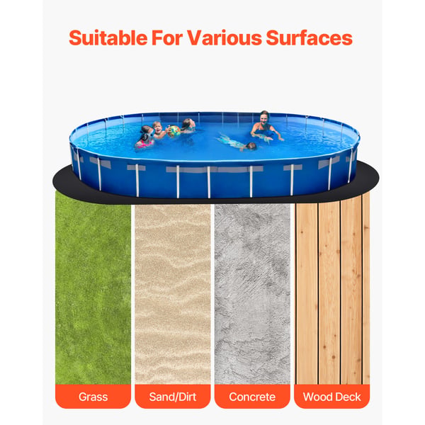 Poollinerunderlag, 366x732 cm, Svart, Geotextil