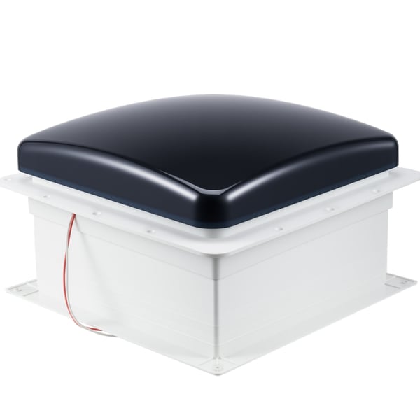 Tagventilator til campingvogn, 35,6x35,6x25,2 cm, røgfarvet, 10-trins reversibel ventilator Tagventilator til campingvogn, 35,6x35,6x25,2 cm, røgfarvet, 10-trins reversibel ventilator
