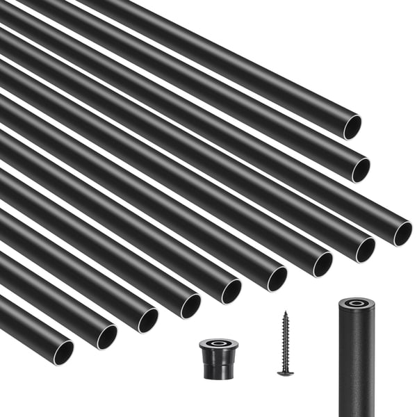 Portaikon kaidepinnat, 51 kpl, 1.9x66 cm, musta, alumiini