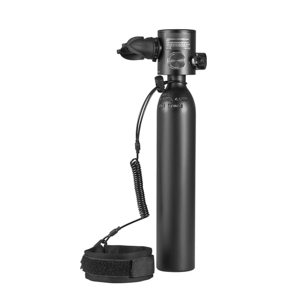 Scuba Tank, 0,5L bærbar dykkeriltcylinder, 7,3x36,5 cm, sort, aluminium