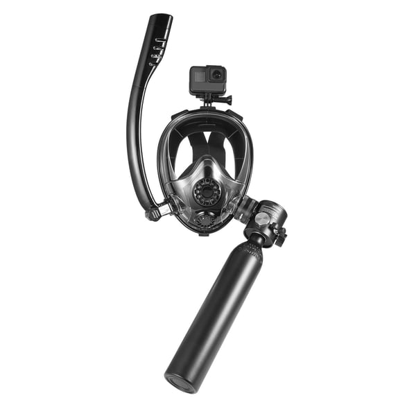 Scuba Tank, 0,5L bærbar dykkeriltcylinder, 7,3x36,5 cm, sort, aluminium