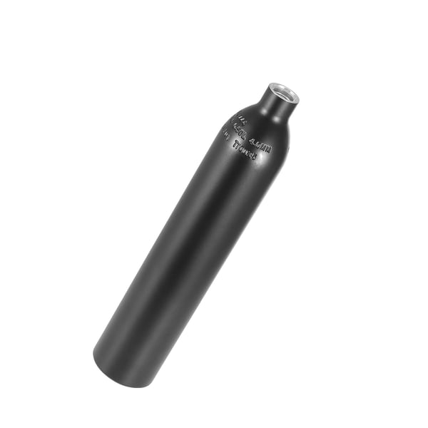 Scuba Tank, 0,5L bærbar dykkeriltcylinder, 7,3x36,5 cm, sort, aluminium