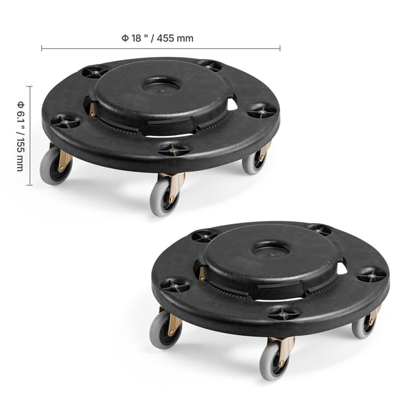 Soptunnedolly, 45,5x15,5 cm, Svart, Extra robust