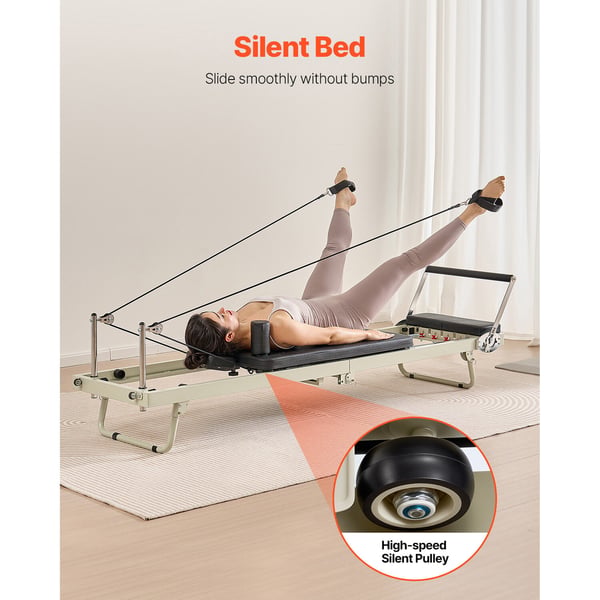 Pilates Reformer, 252x62x77 cm, Sammenklappelig