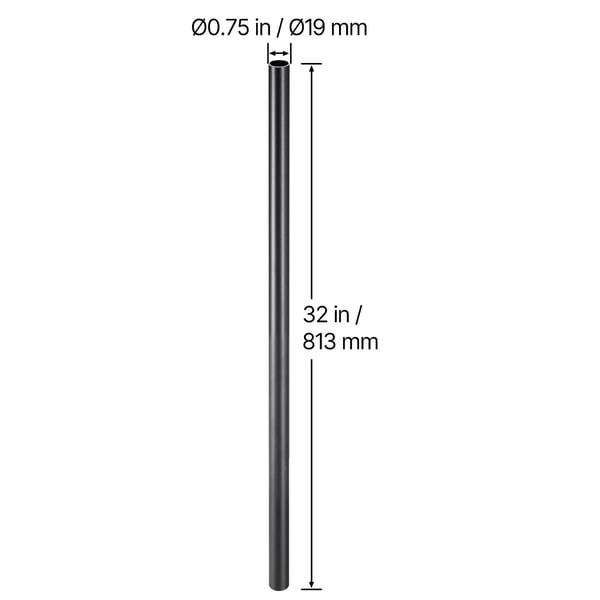 Trappebalustre, 101 stk., 1.9x81.3 cm, Sort, Aluminium