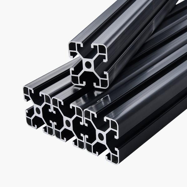 Aluminiumprofil, 600x40x40 mm, Svart, Anodiserad linjärskena