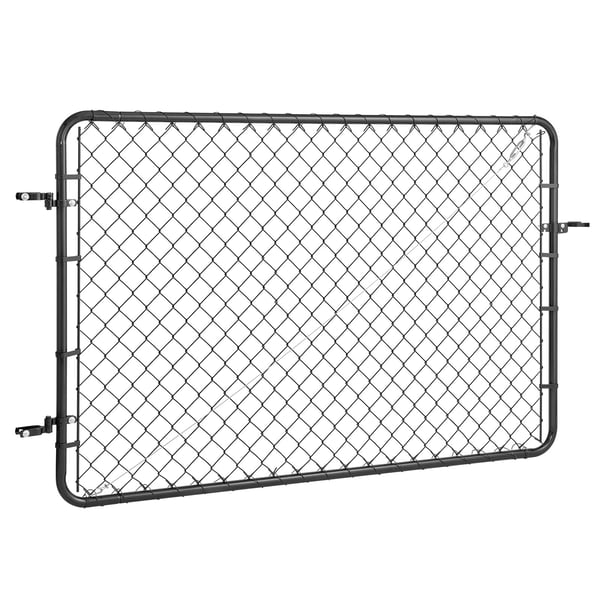 Grindport för kedjelänkstängsel, 183x122 cm, Svart, Justerbar, Metall Grindport för kedjelänkstängsel, 183x122 cm, Svart, Justerbar, Metall