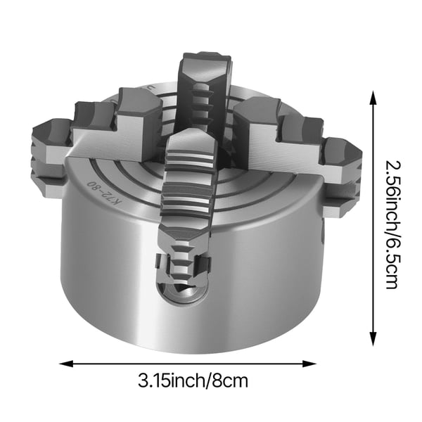 Sorvaistukka, 4-leukainen 80x65 mm, 5-80 mm puristusalue, metalli