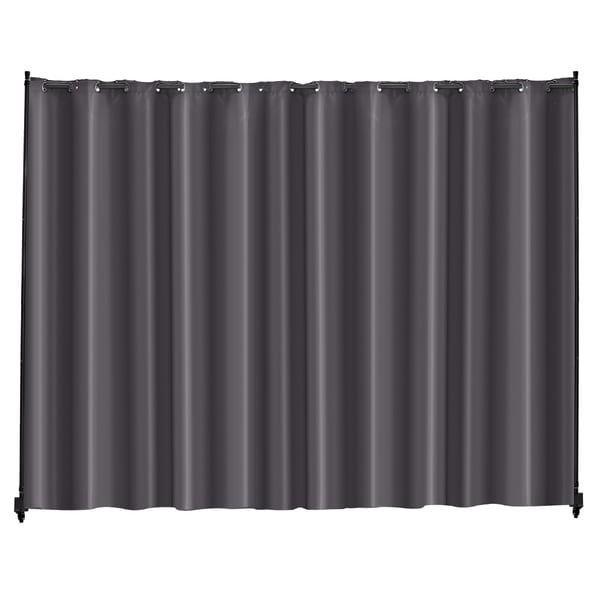 Rumdeler, 308,5x45x245,5 cm, Grå, Bærbar panel med hjul