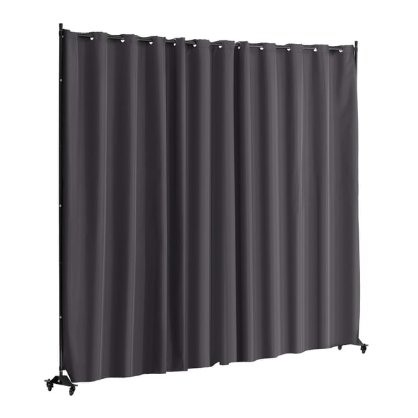 Rumdeler, 308,5x45x245,5 cm, Grå, Bærbar panel med hjul