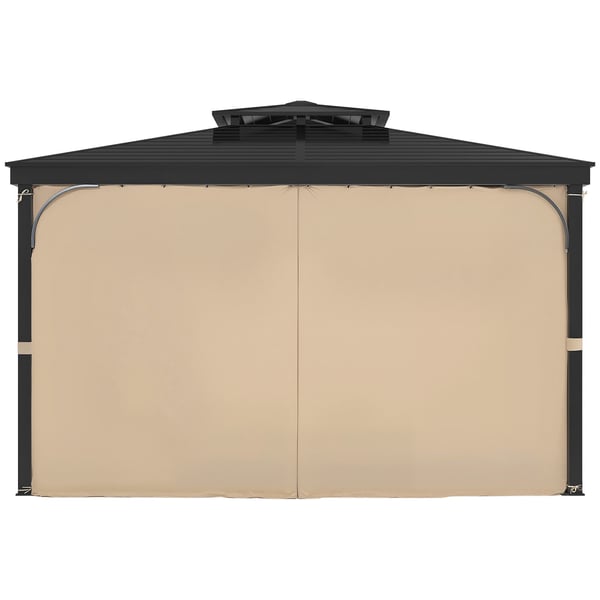 Paviljongin verhot, 284x284x204 cm, khaki, polyesteri, ilman paviljonkia