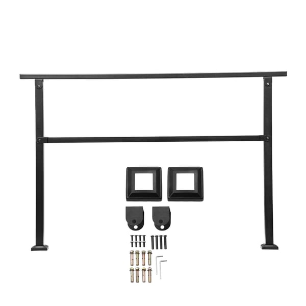 Udendørs gelænder, 1380x84x920 mm, Sort, Kulstofstål
