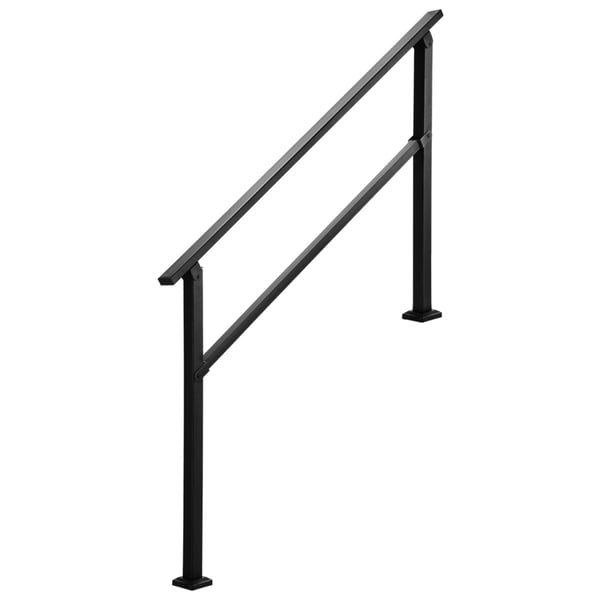 Udendørs gelænder, 1380x84x920 mm, Sort, Kulstofstål