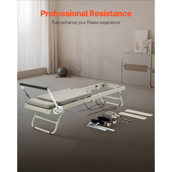 Pilates Reformer, 208x56x72,5 cm, taitettava kuntoilulaite