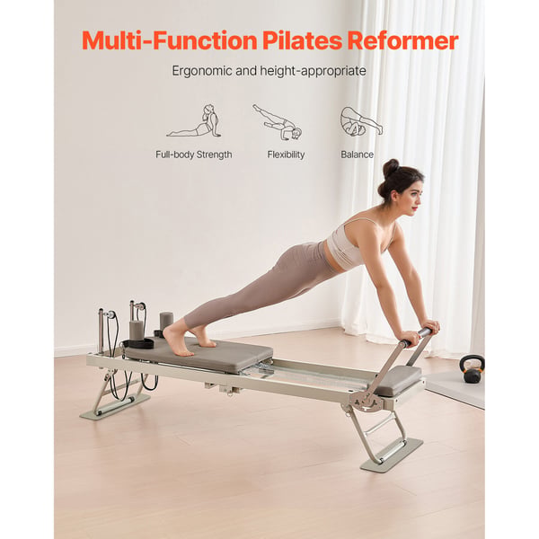 Pilates Reformer, 208x56x72,5 cm, taitettava kuntoilulaite