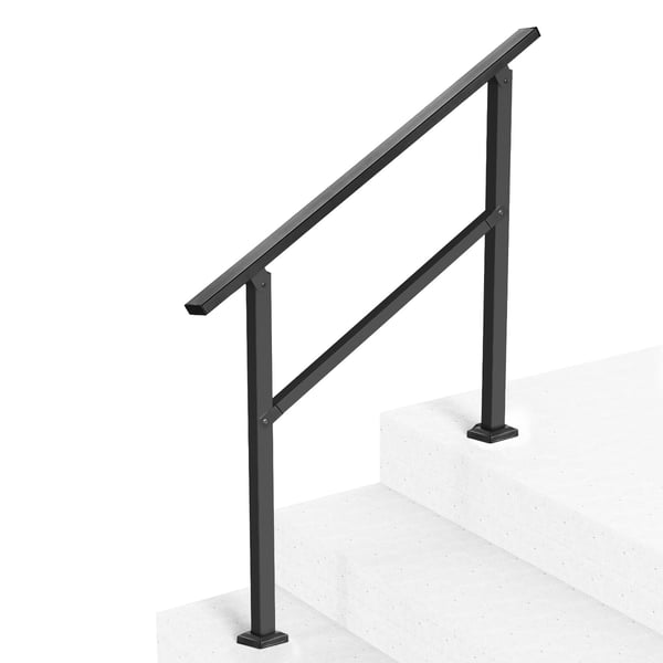 Udendørs gelænder, 1030x84x920 mm, Sort, Kulstofstål