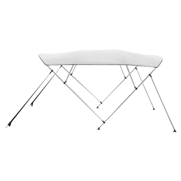Båd Bimini Top, 4-bue 600D polyester kaleche 244x185-198x137 cm, lysegrå