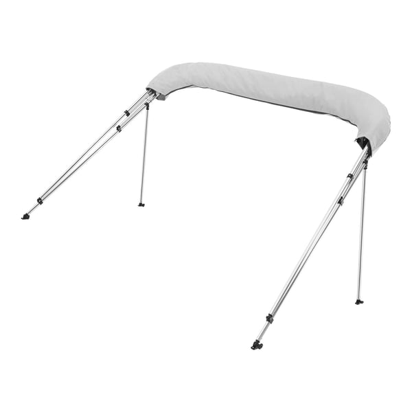 Båd Bimini Top, 4-bue 600D polyester kaleche 244x185-198x137 cm, lysegrå