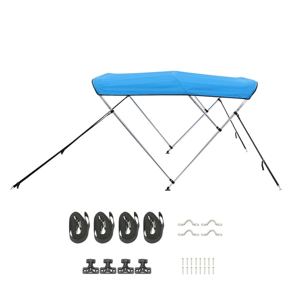 Veneen bimini-katto, 72x79-84x46 cm, sininen, polyesterikatos