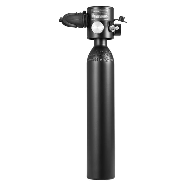 Scuba Tank, 0,5L Portabel Dykarsyrgastub, 7,3x36,5 cm, Svart, Aluminium