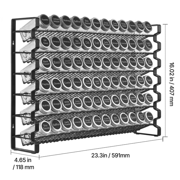 Krydderihylde Organizer, 59,1x11,8x40,7 cm, Opbevaring, Stål