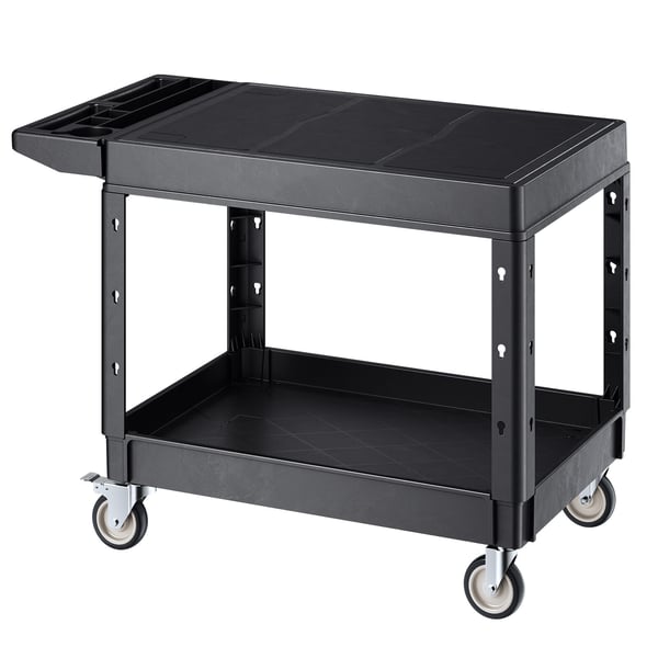 Serveringsvagn, 94x64.5x6.8 cm, Svart, Plast