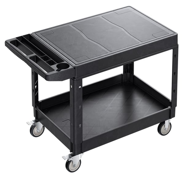 Serveringsvagn, 94x64.5x6.8 cm, Svart, Plast