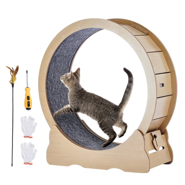 Kattmotionshjul, 91x31,8x97 cm, Trä, Inomhus träningsutrustning för katt