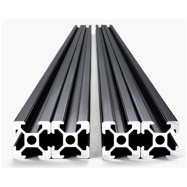 Alumiiniprofiili, 1200x20x20 mm, musta, korkean lujuuden kisko