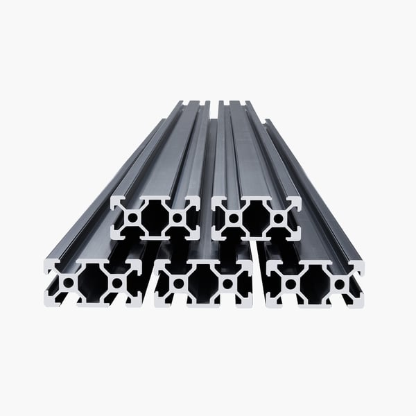 Aluminiumprofilskena, 1500x20x40 mm, Svart, Anodiserad linjärskena