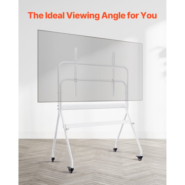 Rullende TV-stander, 1130x635x1520 cm, Sort, Justerbar mobilvogn