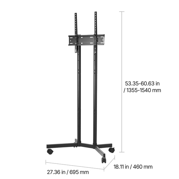 TV-bord, Rullende mobil TV-vogn højdejusterbar, 69,5x46x135,5~154 cm