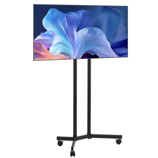 TV-bord, Rullende mobil TV-vogn højdejusterbar, 69,5x46x135,5~154 cm